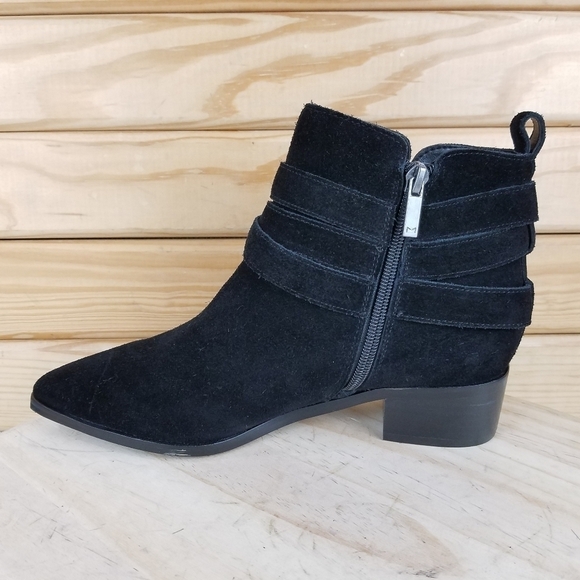 Marc Fisher 6.5 US Yandi Black Suede/Leather Ankle Boots Western Booties NEW - Picture 6 of 10